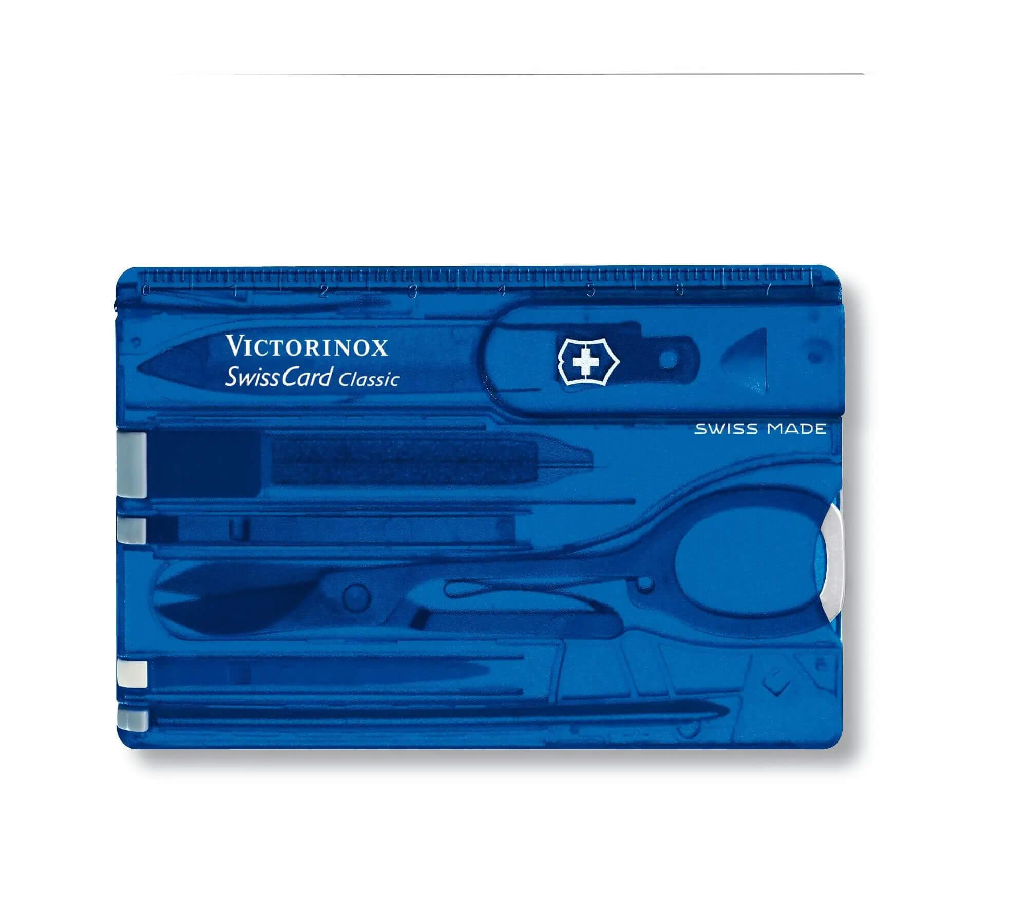 Tarjeta suiza clásica Victorinox azul con 10 funciones