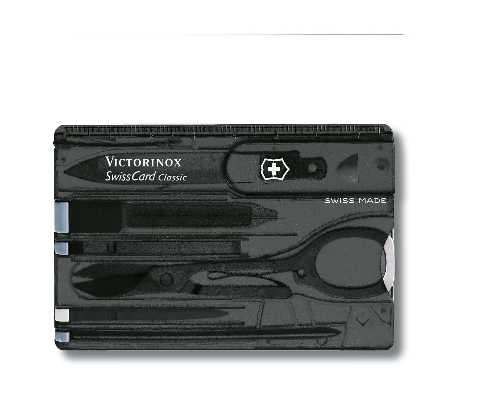 Tarjeta suiza clásica Victorinox negra con 10 funciones