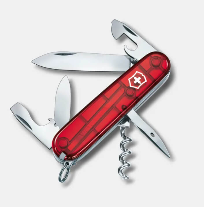 Swiss Army Knife Victorinox Spartan Red Translucent with 12 funct...