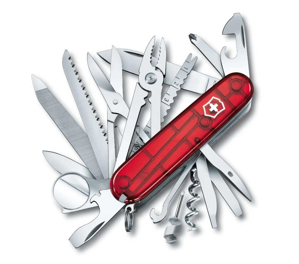 Victorinox Swiss Champ Pocket Knife Translucent Red with 33 Funct...