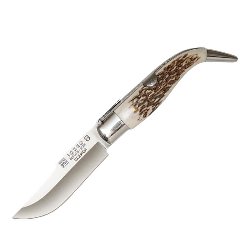 Navaja clasica albacete Joker con mango de asta de ciervo y hoja ...