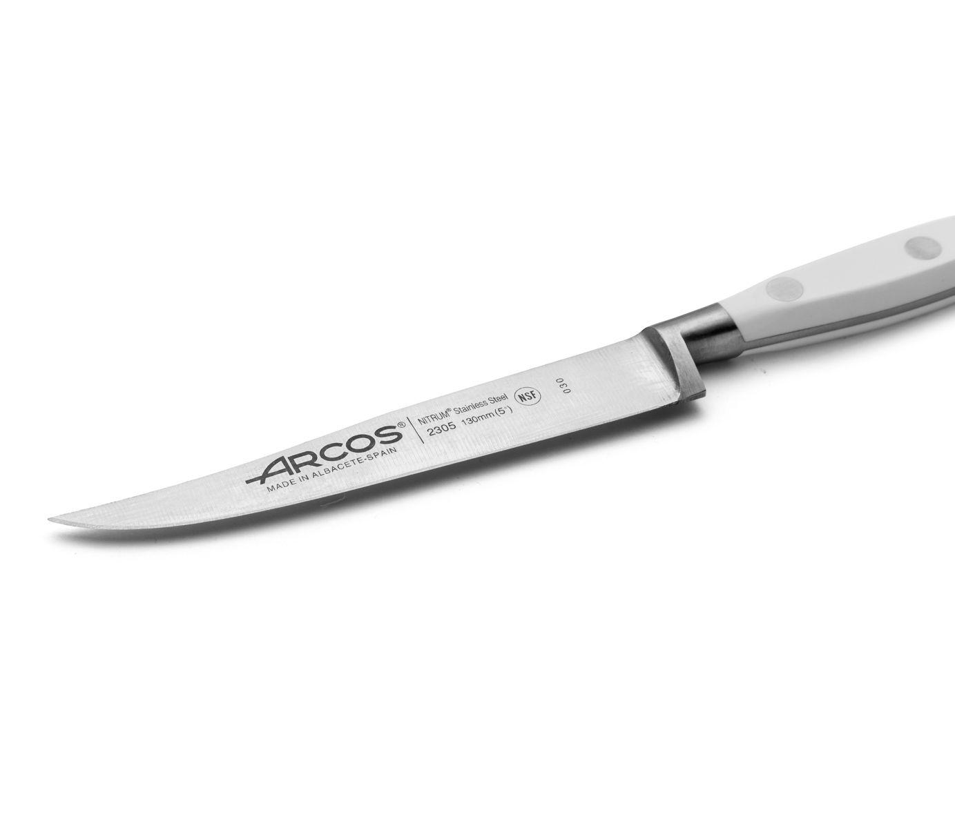 Cuchillo chuletero Arcos Riviera Blanca con hoja de 13 cm