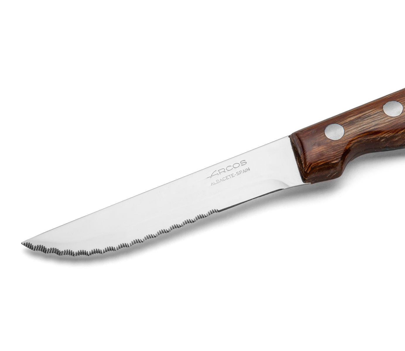 Couteaux à steak en bois de hêtre compressé set 12 unités Arcos