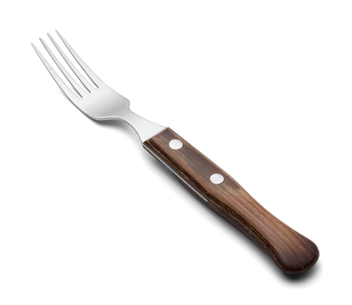 Tenedor churrasco de madera de haya comprimida set 12 unidades Arcos