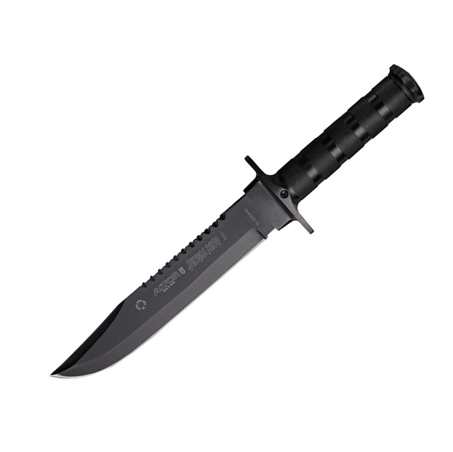 Cuchillo Militar Aitor Jungle King I negro 16016 con hoja negra
