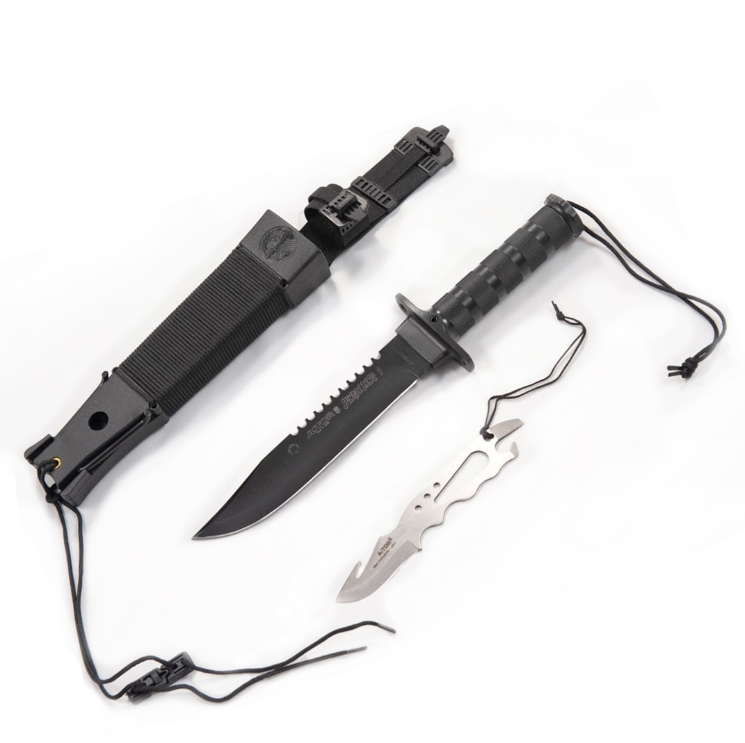Cuchillo Militar Aitor Jungle King I negro 16016 con hoja negra