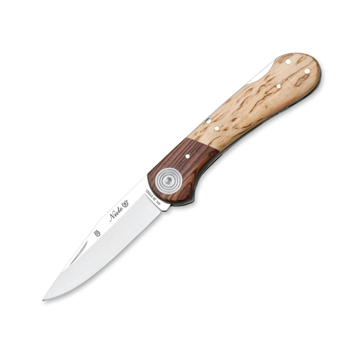 Navaja de bolsillo Nieto Coyote con mango de madera de abedul y p...