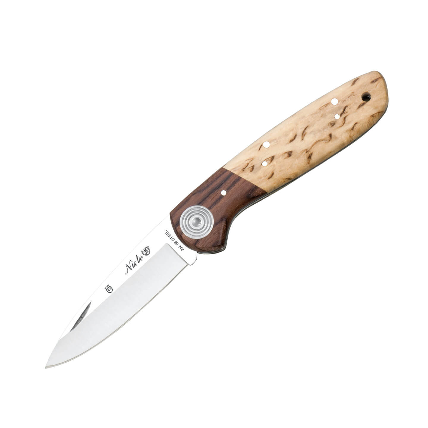 Navaja de bolsillo Nieto Coyote con mango de madera de abedul y p...