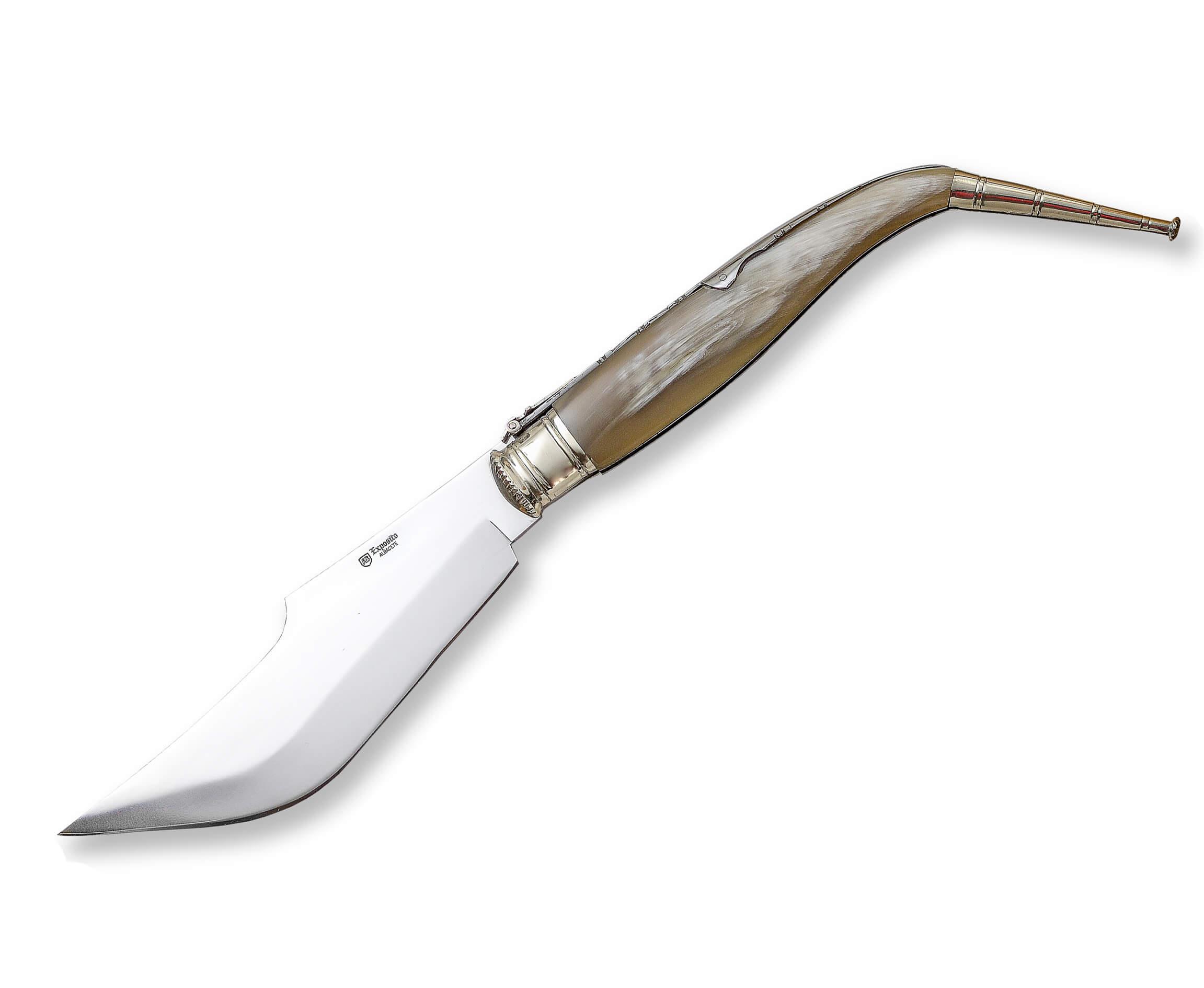 Navaja Artesana Bandolera de Asta de toro y hoja de 21.5 cm