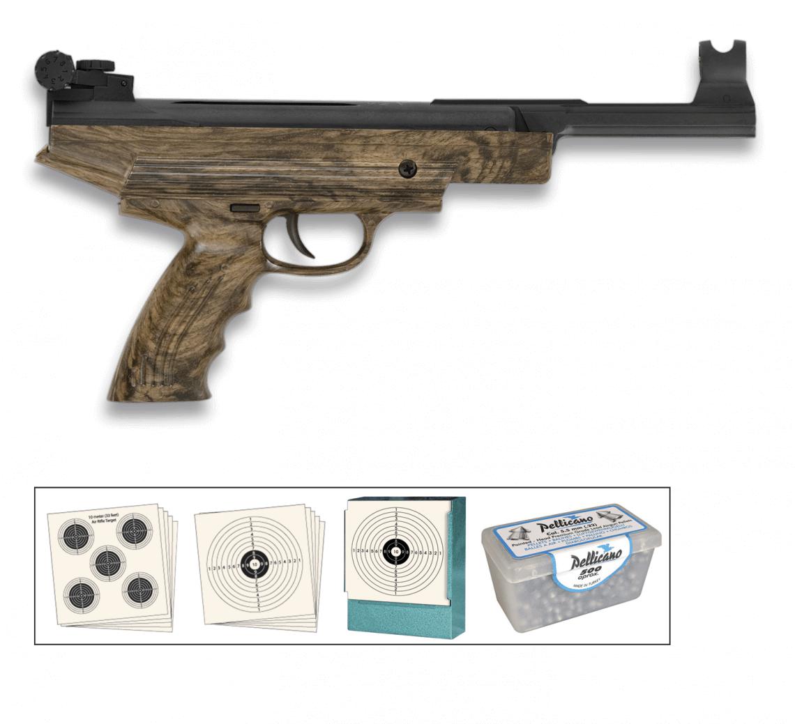 KIT PISTOL MOD 25-25MW pistola aire comprimido calibre 4.5 mm