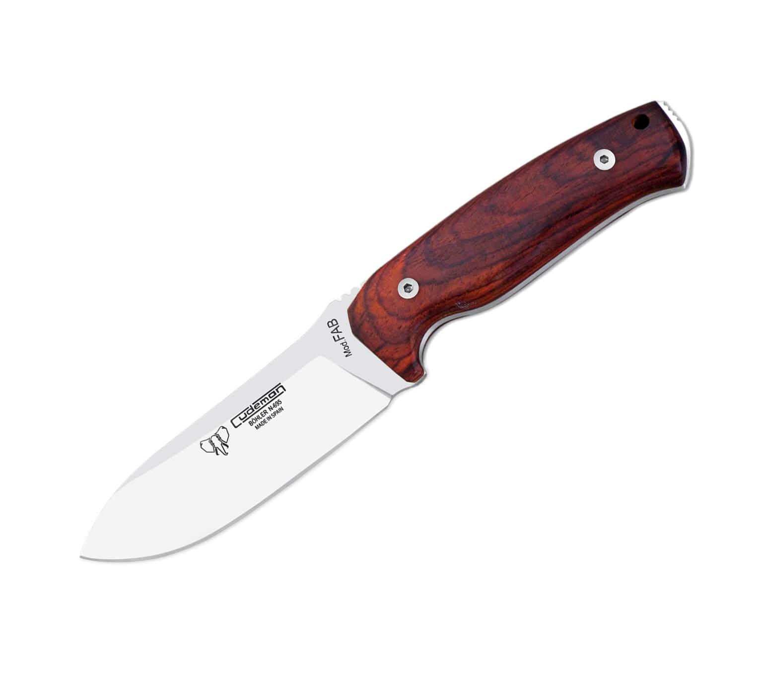 Cuchillo de supervivencia modelo Fab I. Mango de cocobolo. Acero Böhler N695