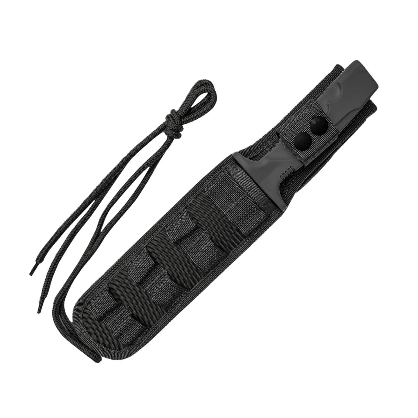Cuchillo táctico Fox Military Taranis con mango de Forprene negro y hoja de N690Co