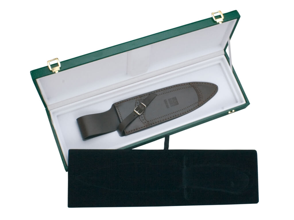 Coltello da caccia Joker Facochero in edizione da collezione con manico in corno di cervo intagliato a mano
