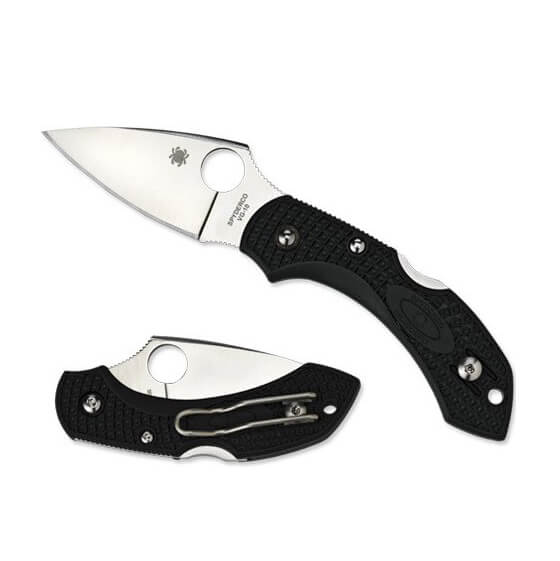 Faca tática Spyderco Dragonfly 2 com cabo FRN preto e lâmina de 5,8 cm