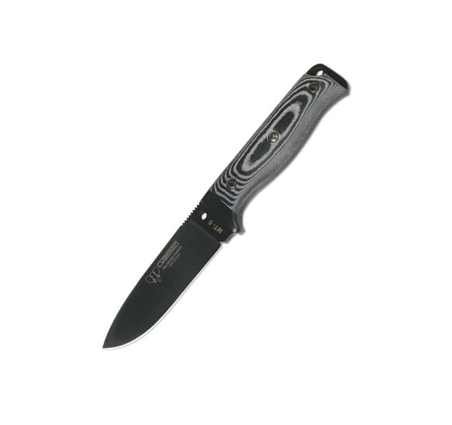 Cuchillo MT5 Cudeman. Mango micarta negra. Acero MOVA. Funda de c...