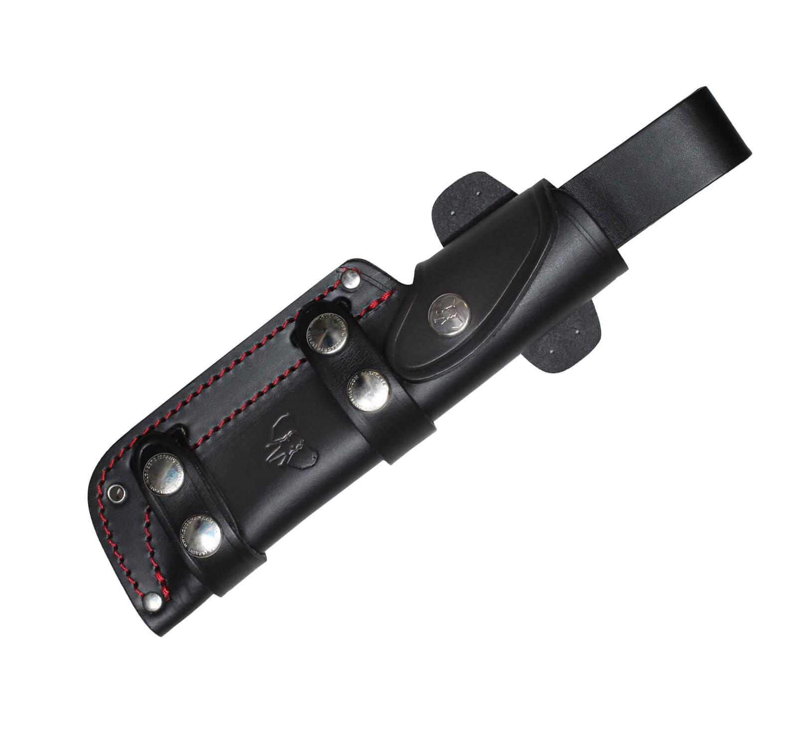 Cudeman MT1 Messer. Griff aus schwarzem Micarta. Lederetui