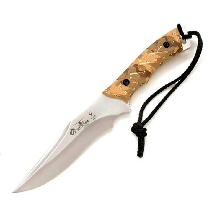 Cuchillo táctico Muela Typhoon 15Des con mango de camuflaje desie...