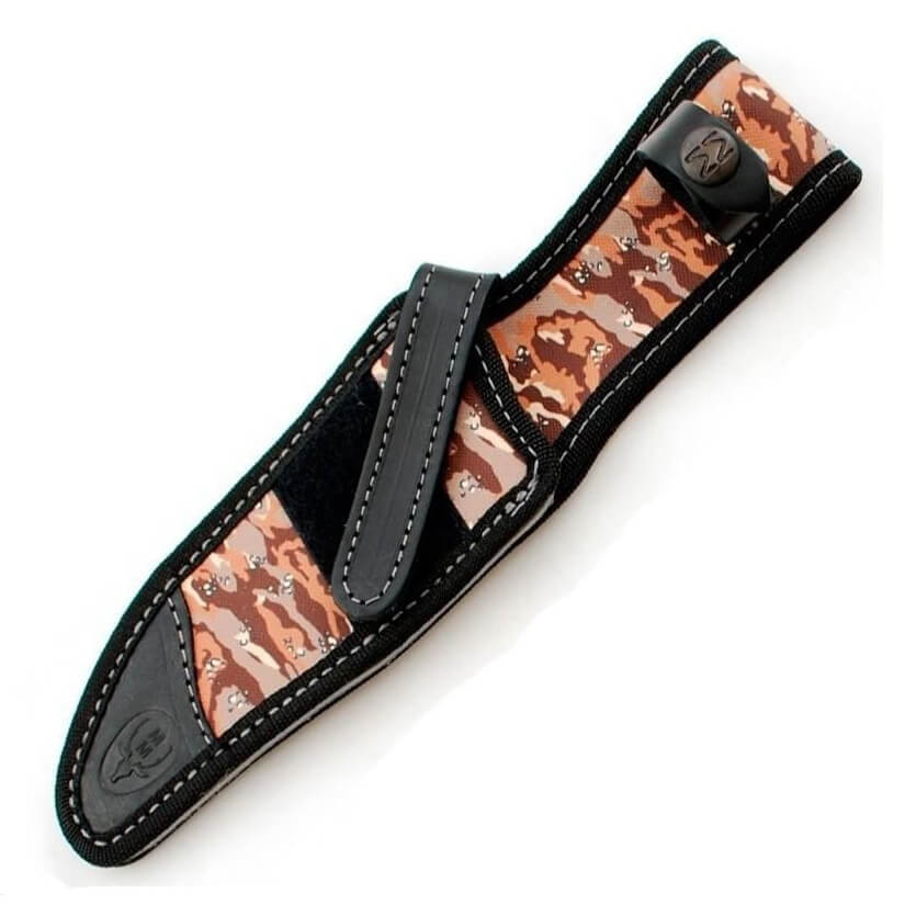 Faca tática Muela Typhoon 15Des com cabo de camuflagem do deserto e lâmina de cetim de 15 cm