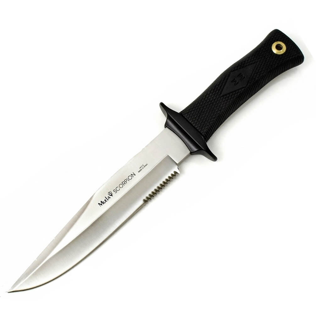 Muela Scorpion-18W hunting knife with black rubber handle and 18 ...