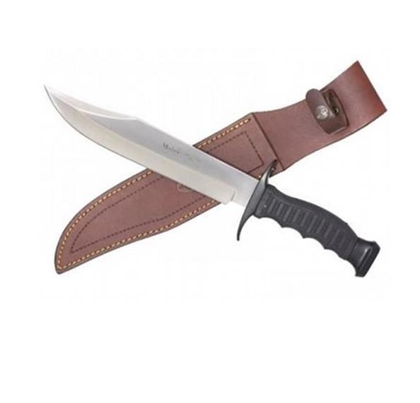 Knife with rubber handle and black zamak