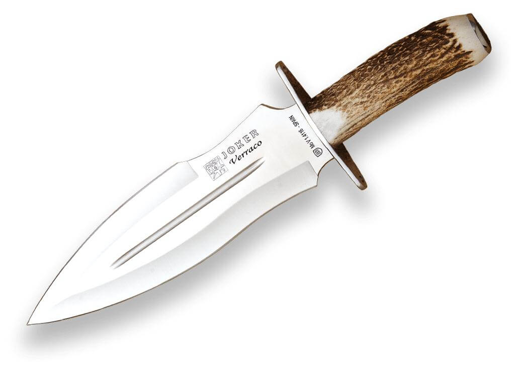 Joker Verraco Jagdmesser mit Hirschgeweihgriff und 26 cm langer Klinge