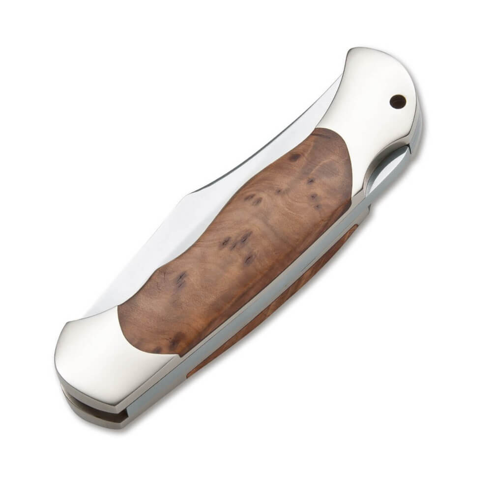 Coltello da tasca Boker Optima con manico in legno di thuya e lama da 9 cm