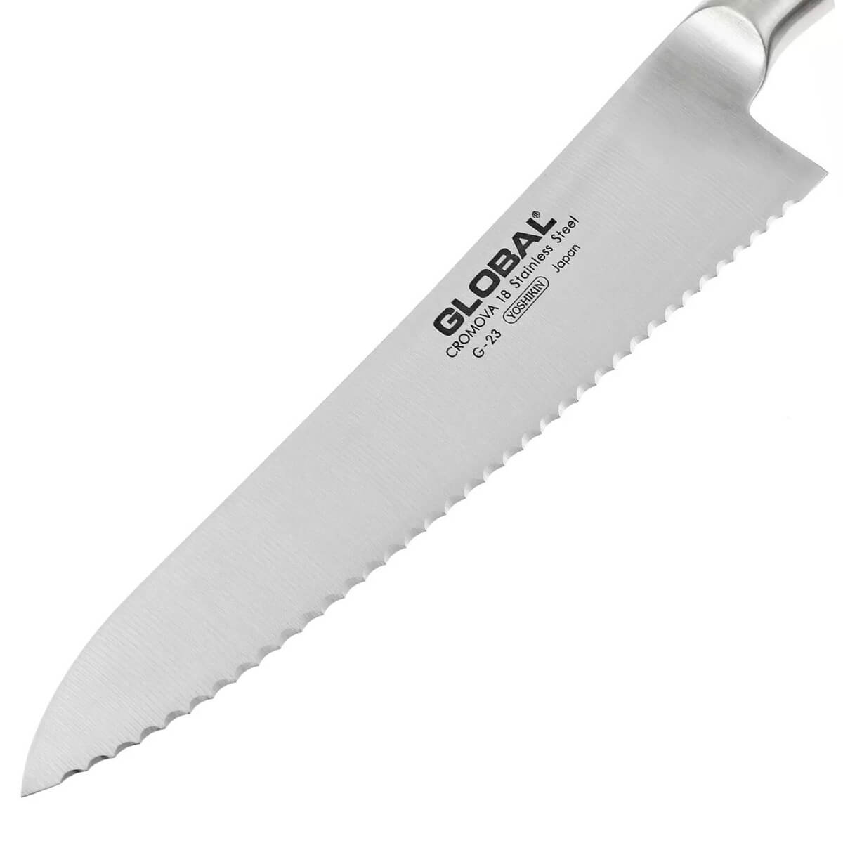Cuchillo panero Global G-23 con hoja dentada de 24 cm