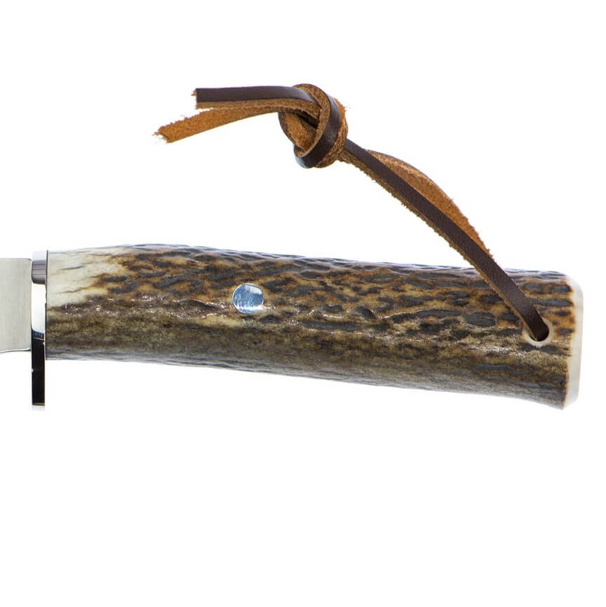 Cuchillo de caza Muela Pointer 13A con mango de asta de ciervo y hoja de 13 cm