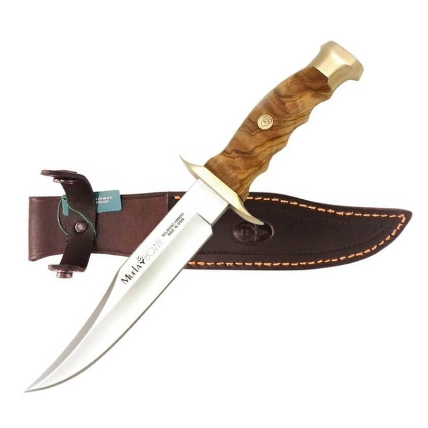 Faca de caça Muela Bowie com cabo de madeira de oliveira e lâmina de 16 cm