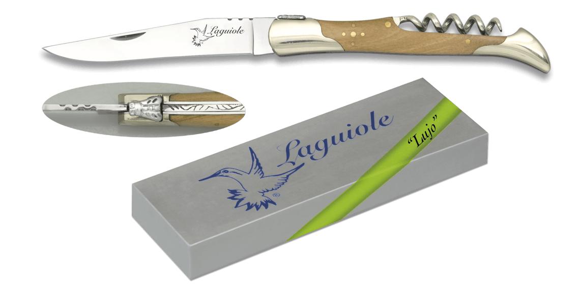 Navaja Albainox Laguiole Lujo con mango de olivo, sacacorchos y h...
