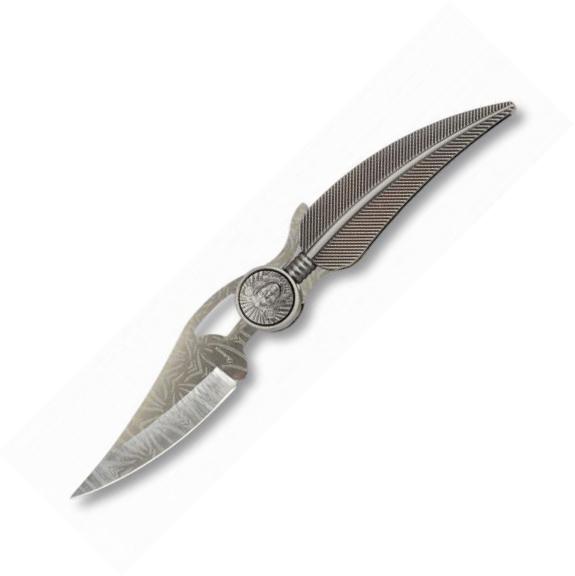 Navaja Albainox Apache con mango de forma de pluma y hoja de 5.8 ...