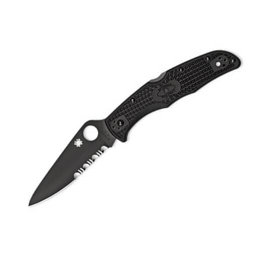 Coltellino Spyderco Endura 4 con lama nera VG10 con bordo mezzo s...