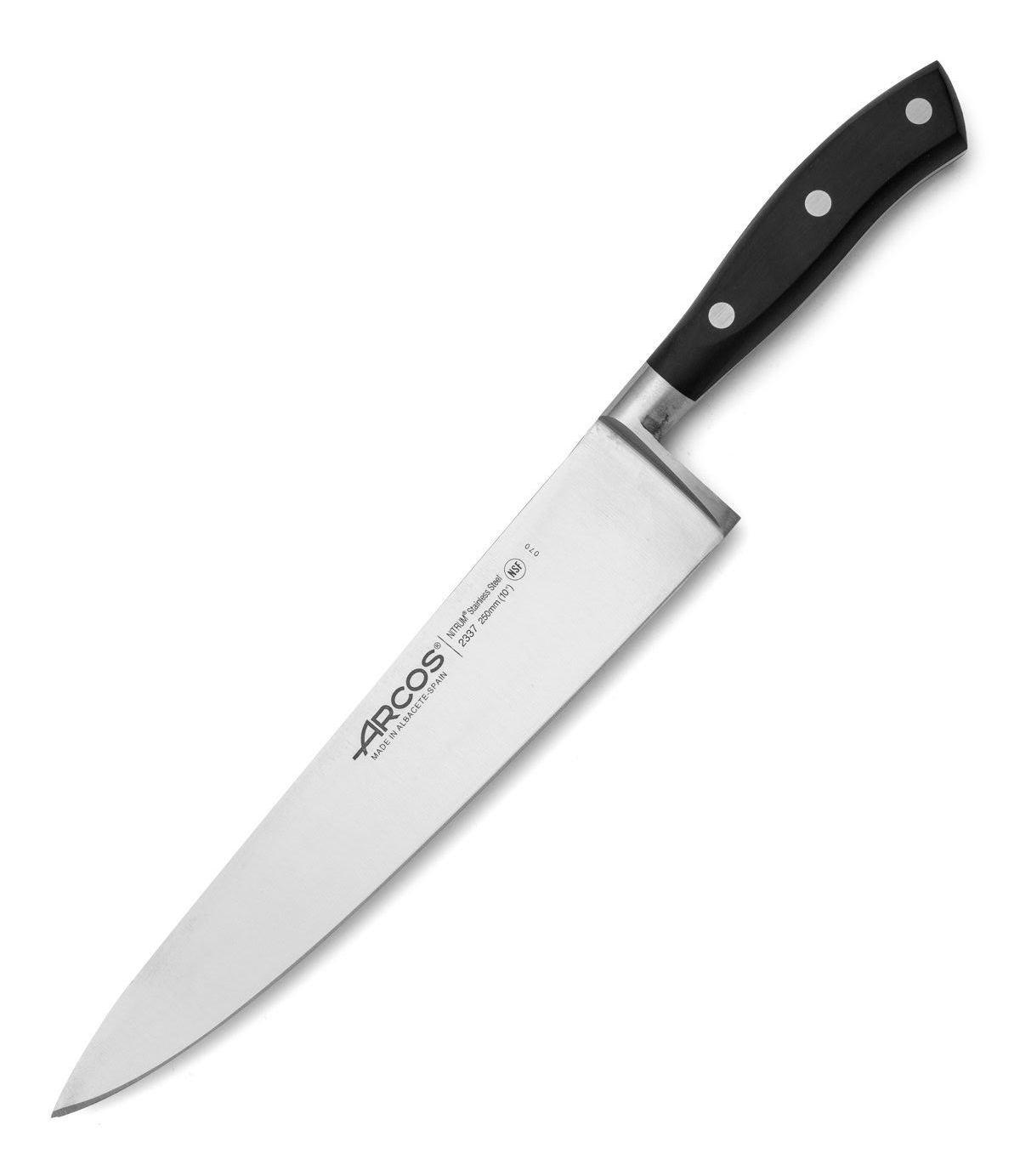 Cuchillo cocinero Arcos Riviera Negra con hoja de acero NITRUM de...