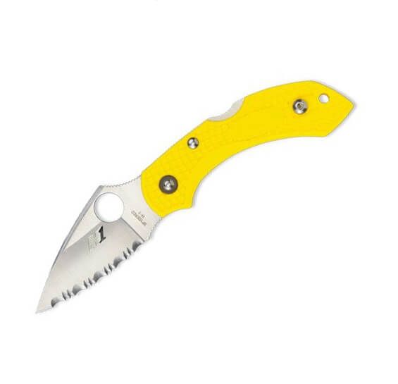 Navaja táctica Spyderco Dragonfly 2 con mango de FRN amarillo y h...
