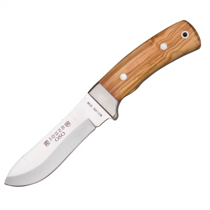 Cuchillo de caza Joker Oso con mango de madera de olivo y virola ...