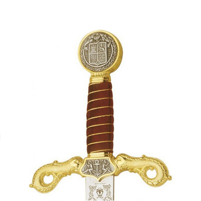 Spada di Cristoforo Colombo con elsa dorata con decorazioni 546