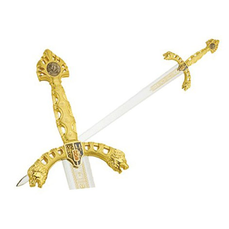 Espada Roland com punho dourado com decorações 564