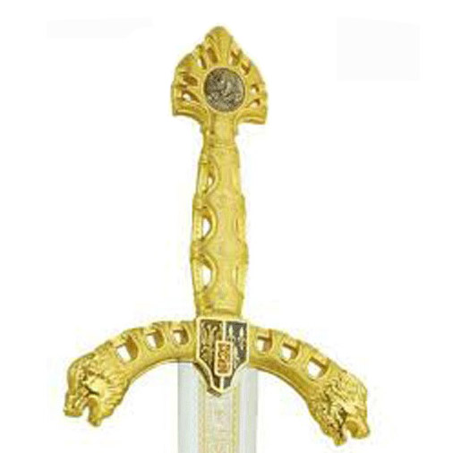 Espada Roland com punho dourado com decorações 564