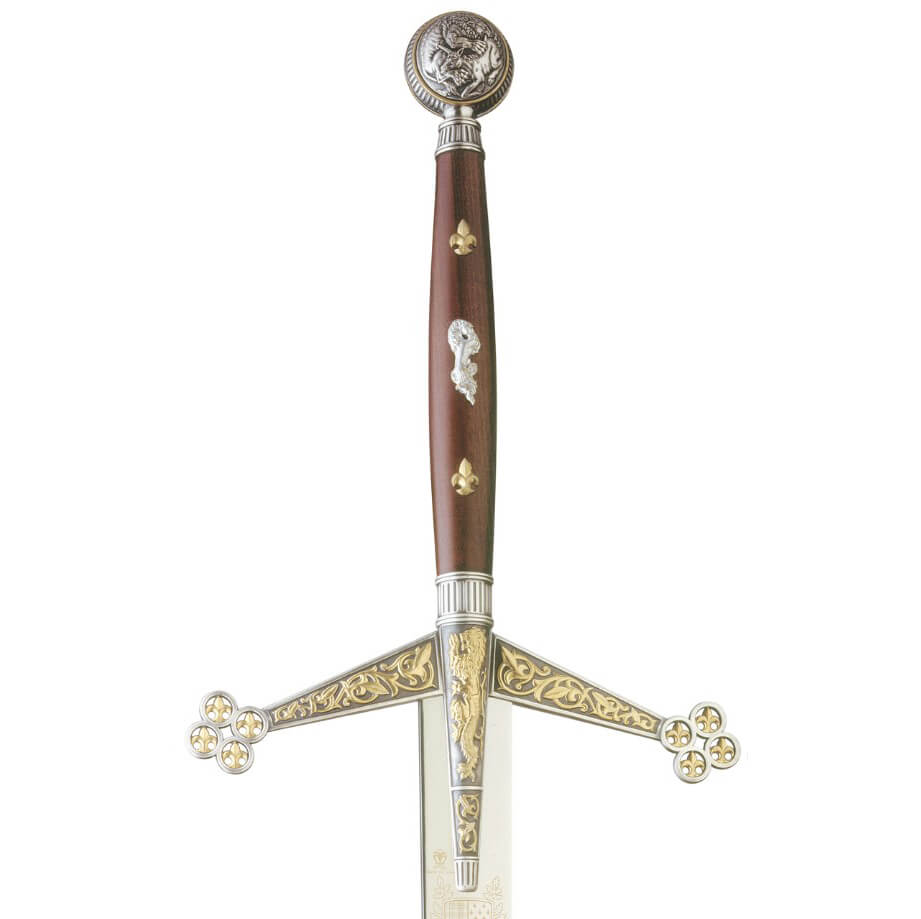 Espada larga Claymore com cabo de madeira com decorações Marto 751