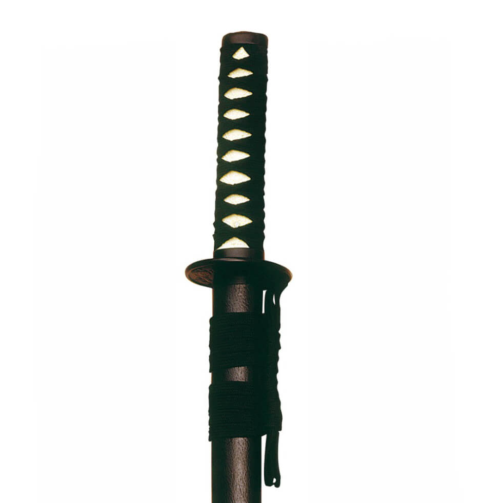 Black wakizashi with Marto 380 75 cm strung handle