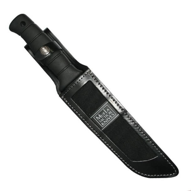 Muela Tanto-19W taktisches Messer mit schwarzem Gummigriff und satinierter Klinge