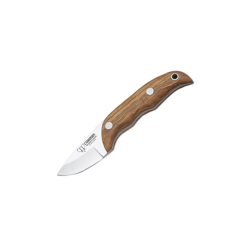 Cuchillo de desollar Cudeman Ratón. Mango de madera de olivo.