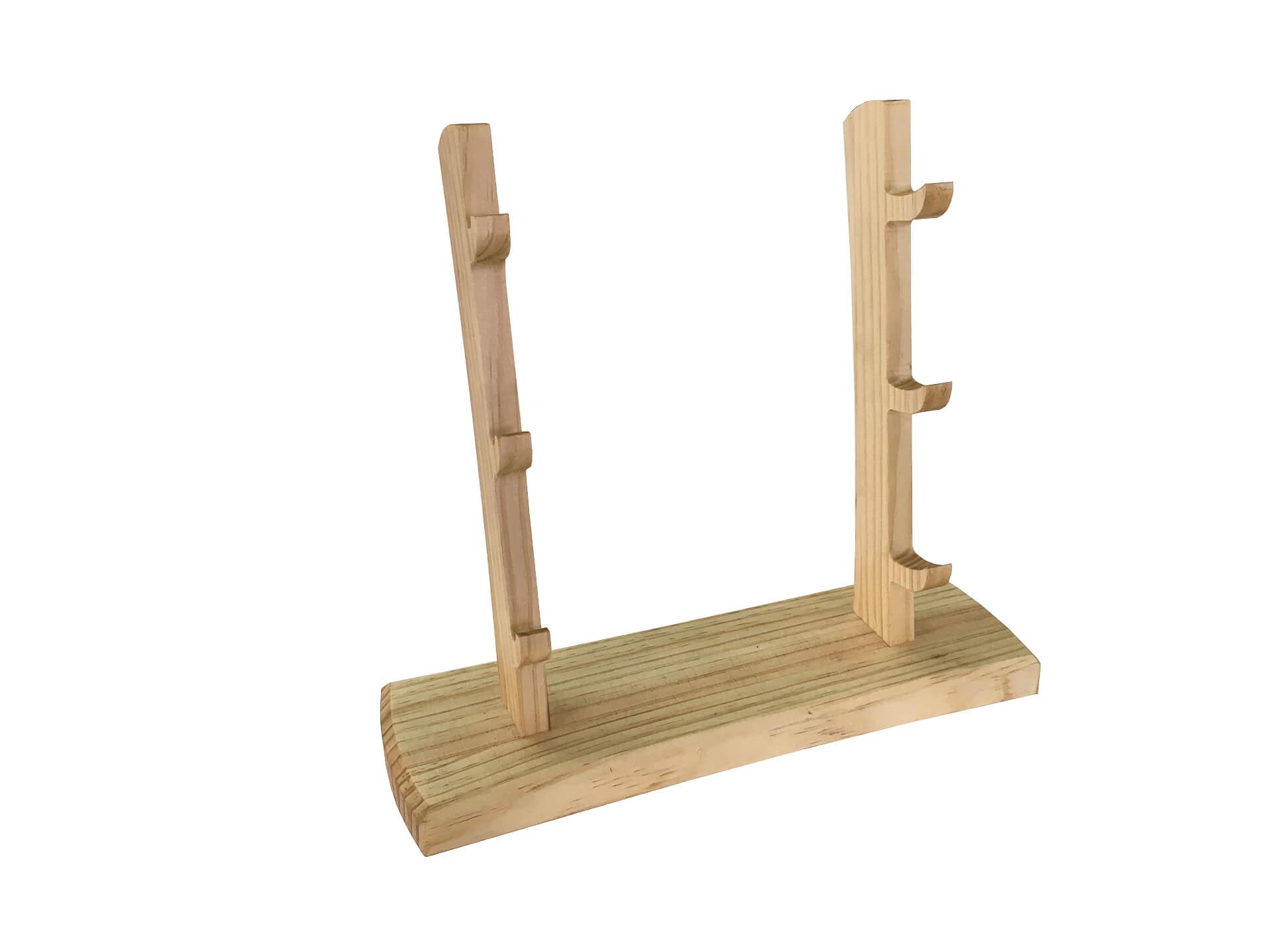 Peana de madera para 3 navajas