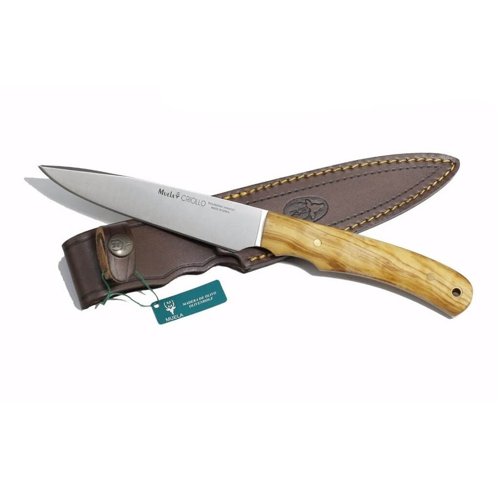 Cuchillo de barbacoa Muela Criollo con mango de madera de olivo y hoja de 13.5 cm