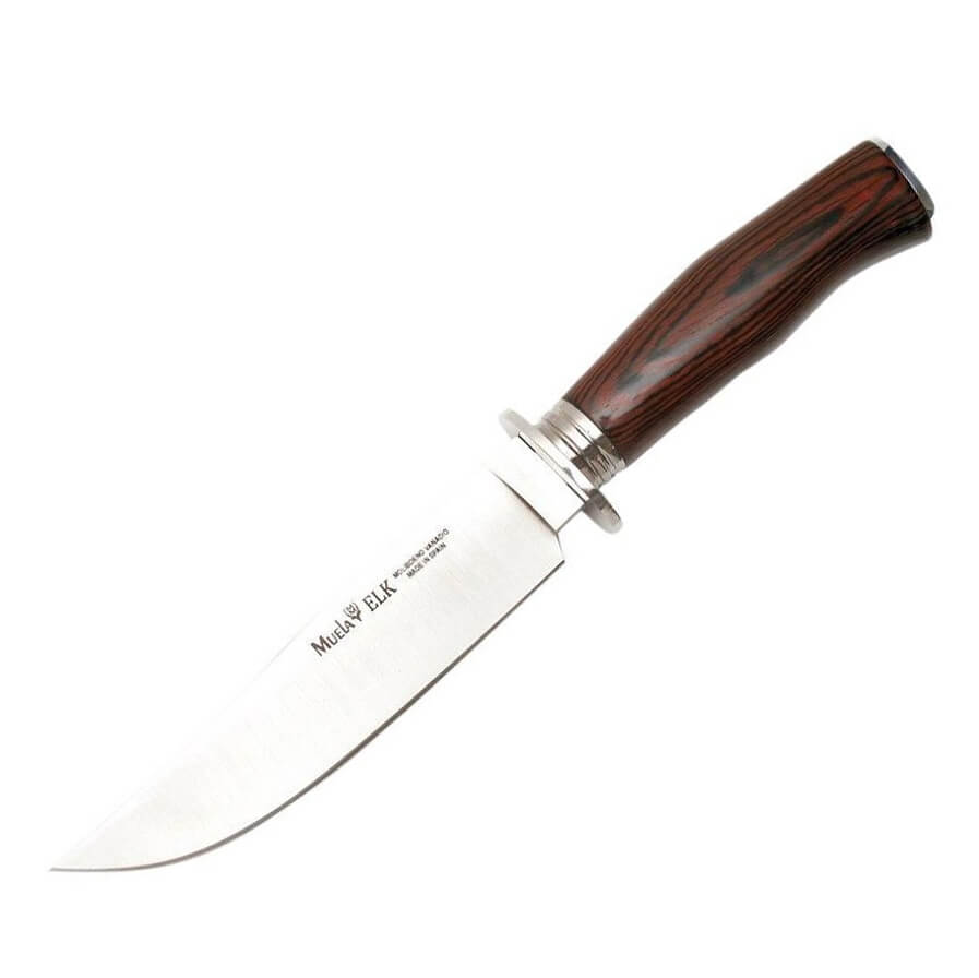 Cuchillo de caza Muela ELK-14R.I con mango de madera prensada ros...
