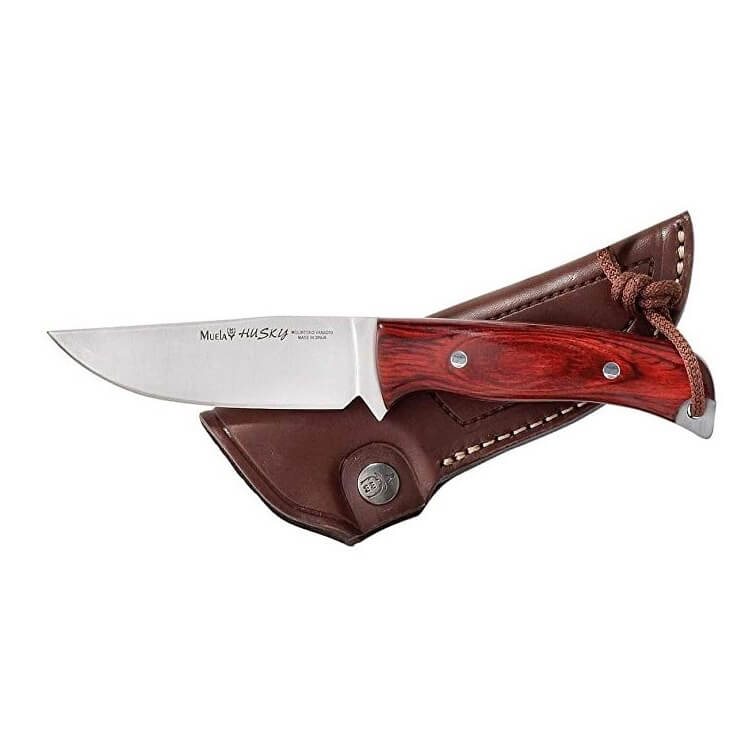 Faca de caça Muela Husky-10R com cabo de jacarandá prensado e lâmina de 10 cm