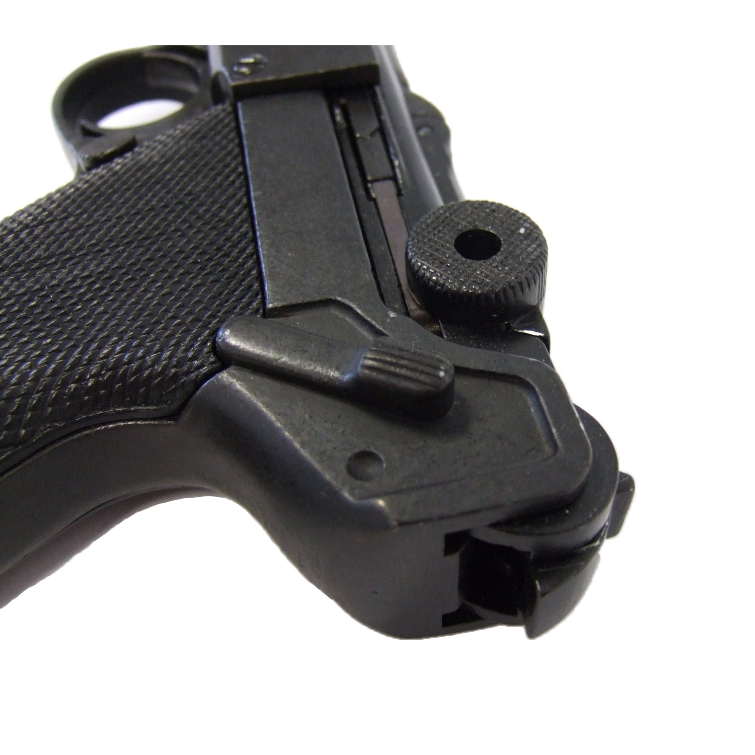 Pistola Parabellum Luger P08, Alemanha 1898 feita de metal e cabos de plástico preto