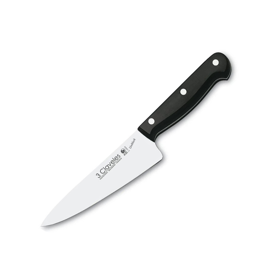 Cuchillo cocinero con hoja de 15 cm con mango de POM 3 Claveles B...