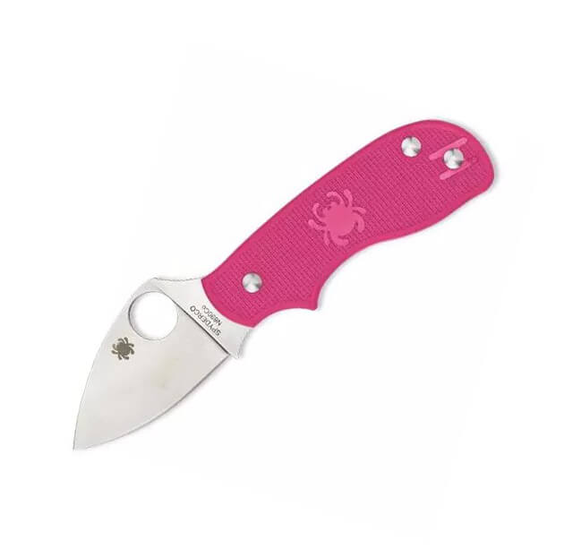 Navaja de bolsillo Spyderco Squeak Slipit con mango de FRN rosa y...