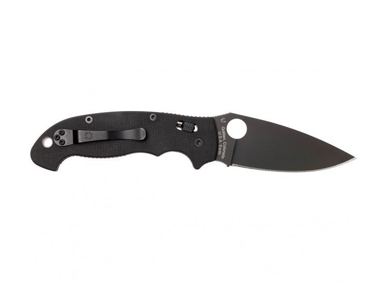 Canivete Spyderco Manix 2 XL EDC com cabo G10 preto e lâmina de aço CPM S30V